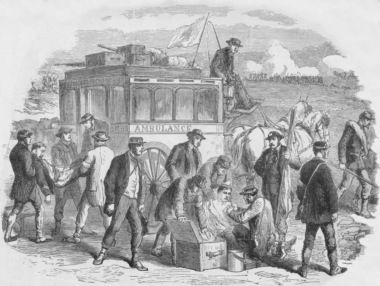 Røde Kors Selskabet på arbejde uden for Paris, 1870, 1884 af Unbekannt