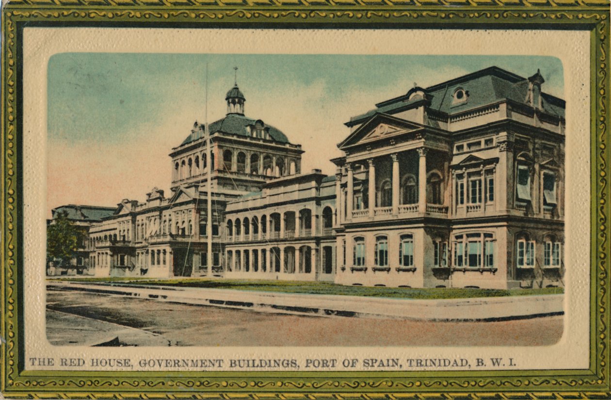Det røde hus, regeringsbygninger, Port of Spain, Trinidad, B.W.I., begyndelsen af det 20. århundrede. af Unbekannt