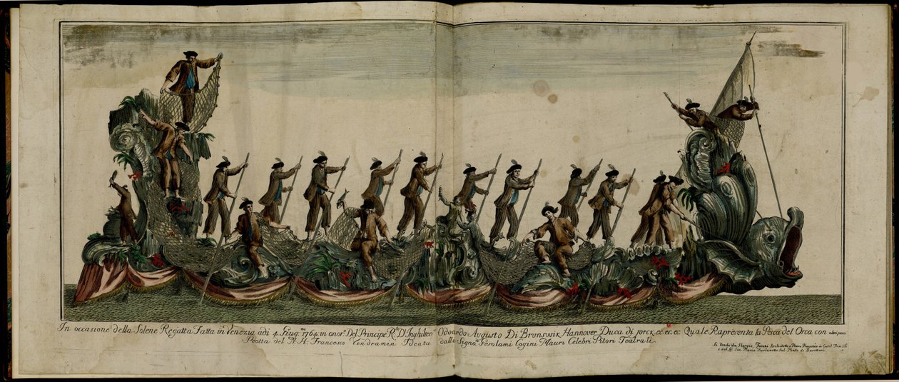 Regattaen i Venedig til ære for prins Edward 1739-1767, hertug af York, den 4. juni 1764, ca 1764 af Unbekannt