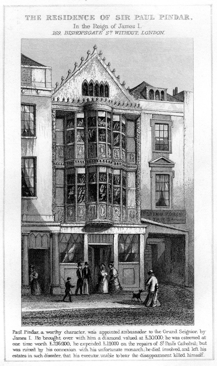 Sir Paul Pindars bolig, Bishopsgate, City of London af Unbekannt