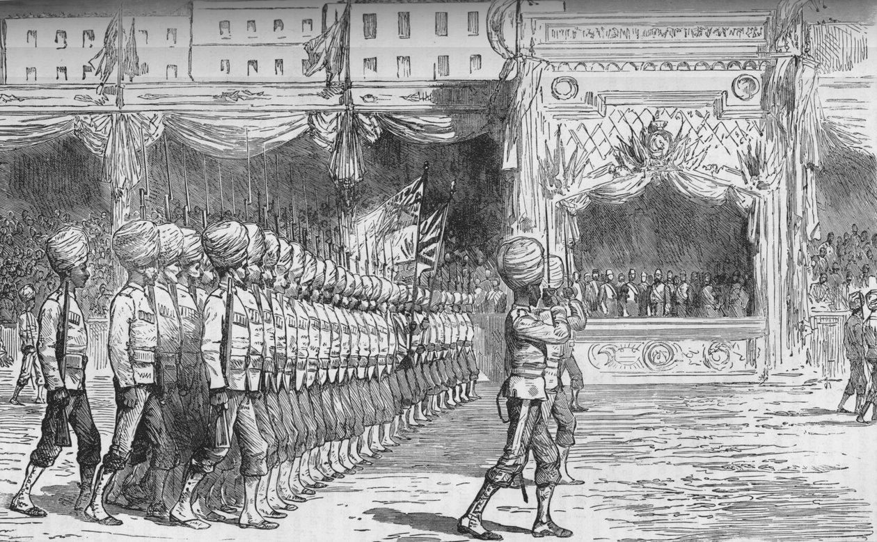 The Review at Cairo: March Past of the Beloochees, c1880 af Unbekannt