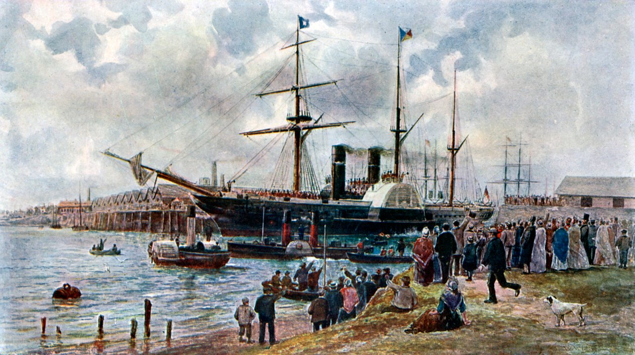 Ripon forlader Southampton med tropper til Krim, 1904 af Unbekannt