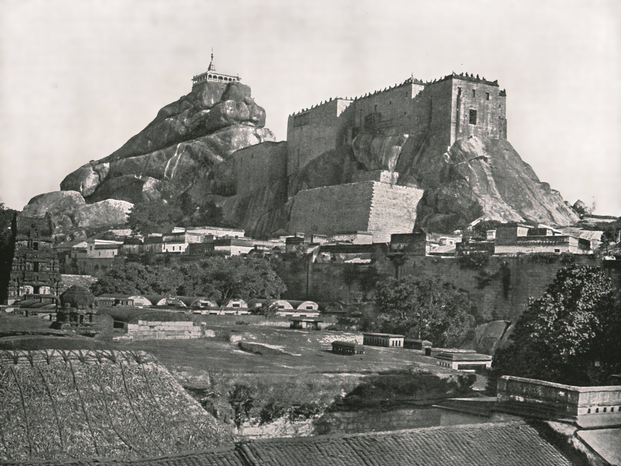 Klippen set fra nord, Trichinopoly, Indien, 1895. af Unbekannt