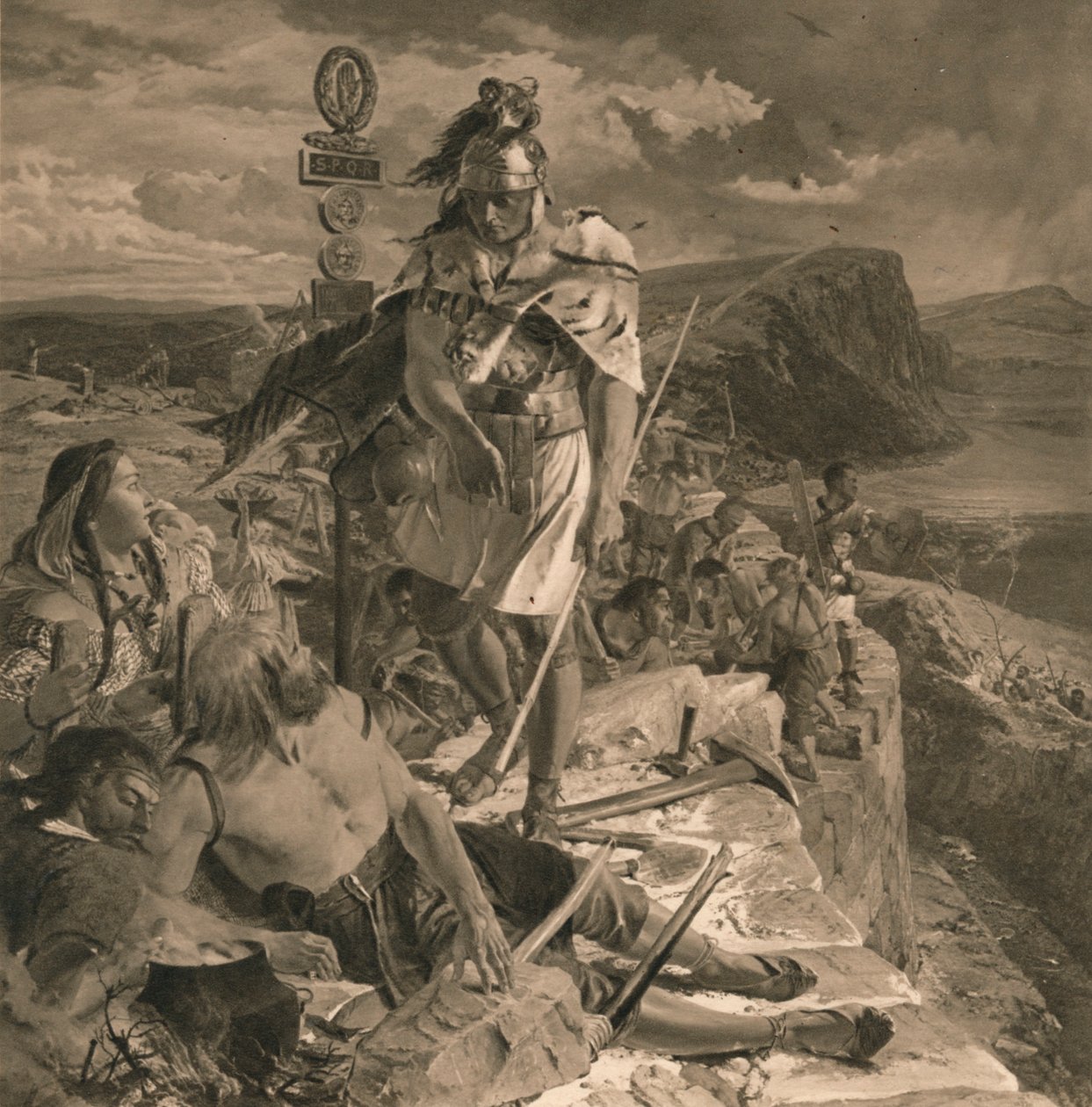 Romerne får bygget en mur til beskyttelse af syden, 1905 af Unbekannt