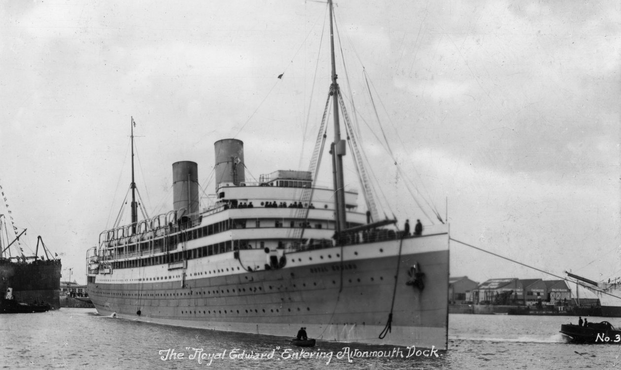 Royal Edward går ind i Avonmouth-dokken, det 20. århundrede af Unbekannt