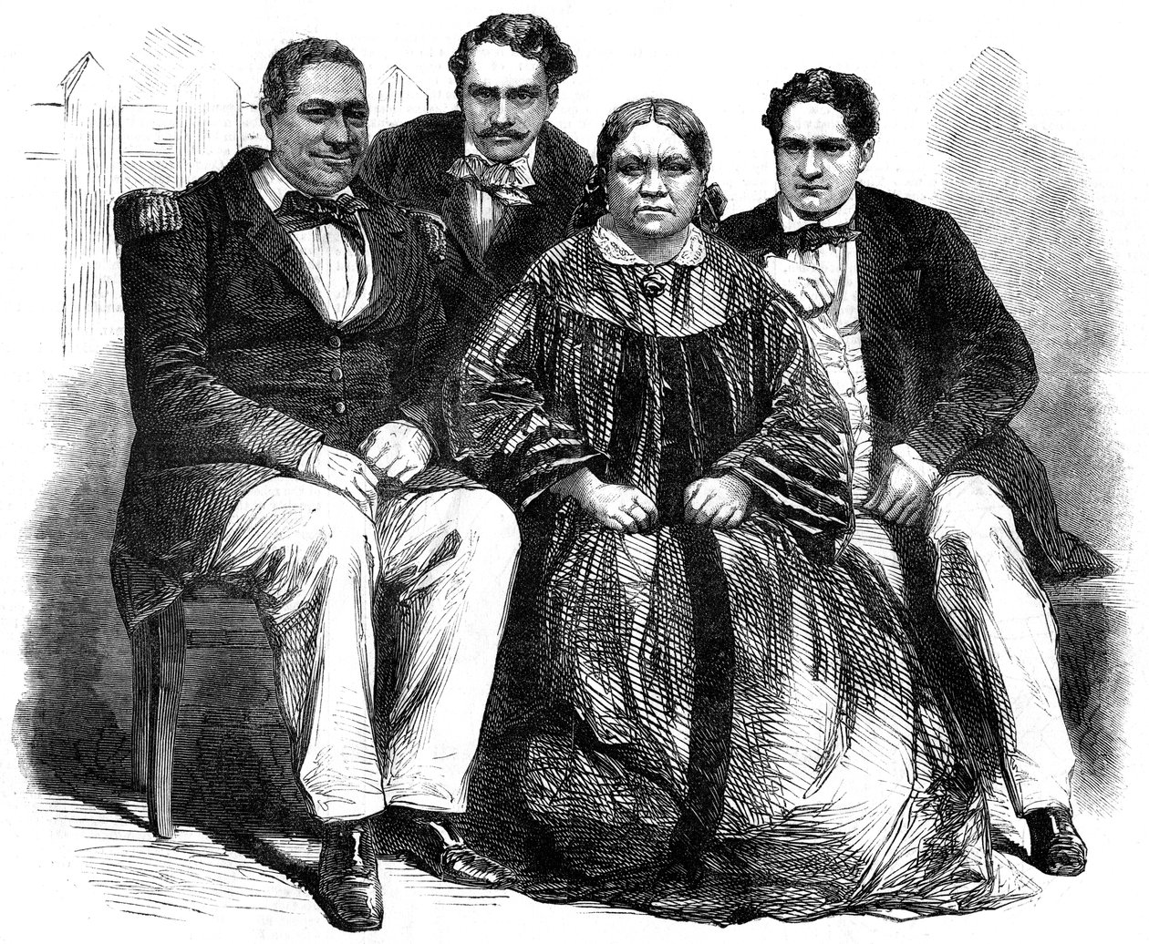 Den kongelige familie på Tahiti, 1864 af Unbekannt