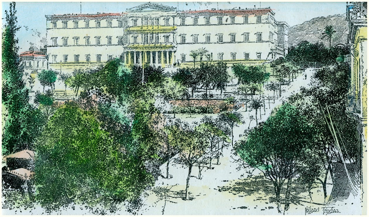 Det kongelige palads, Athen, Grækenland, c1890 af Unbekannt