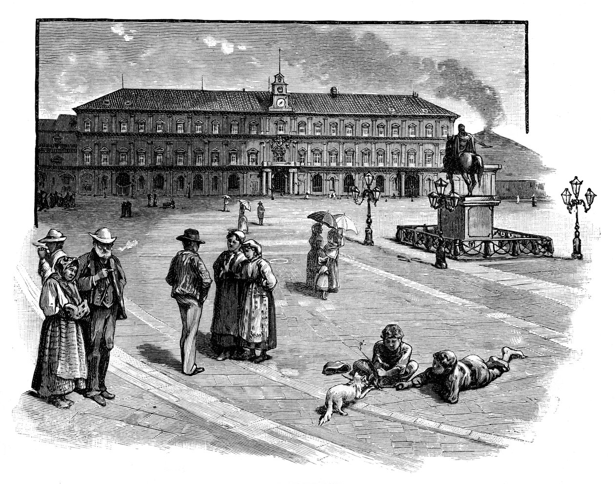 Det kongelige palads, Napoli, Italien, c1888 af Unbekannt