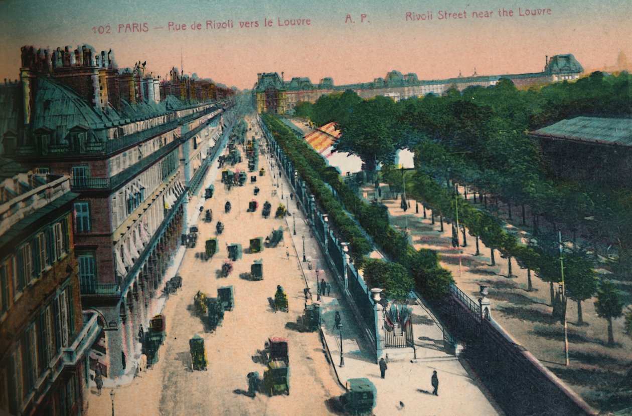 Rue de Rivoli ser mod Louvre, Paris, c1920 af Unbekannt