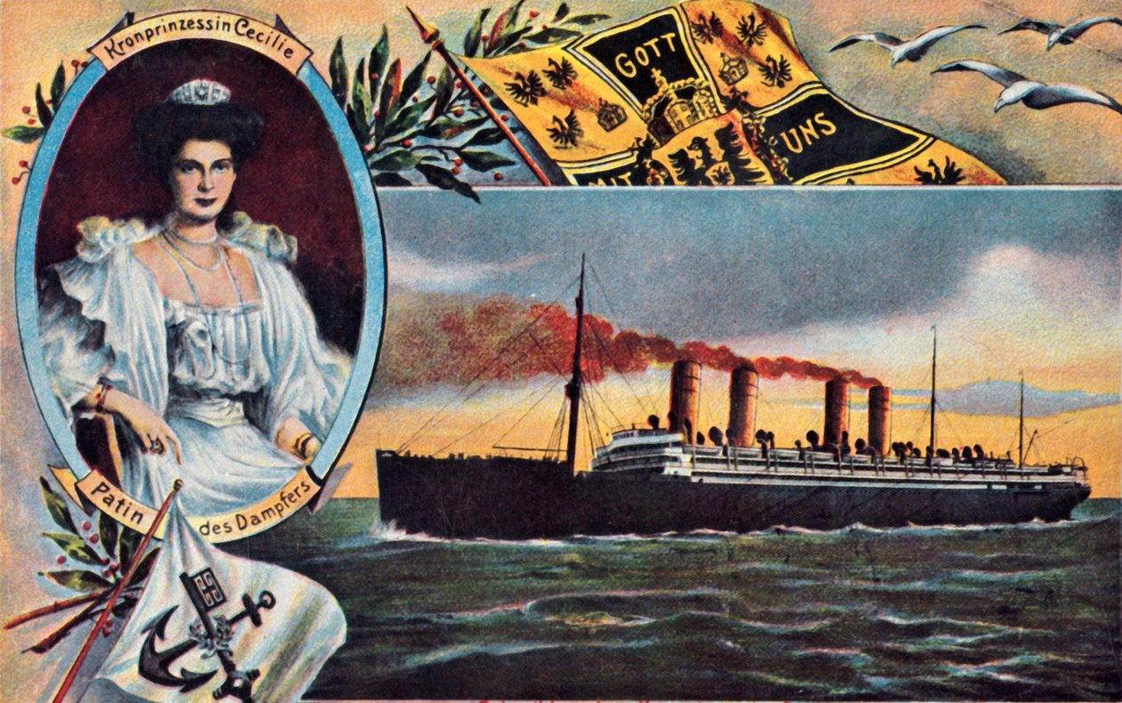 The SS Kronprinzessin Cecilie, c1910. af Unbekannt