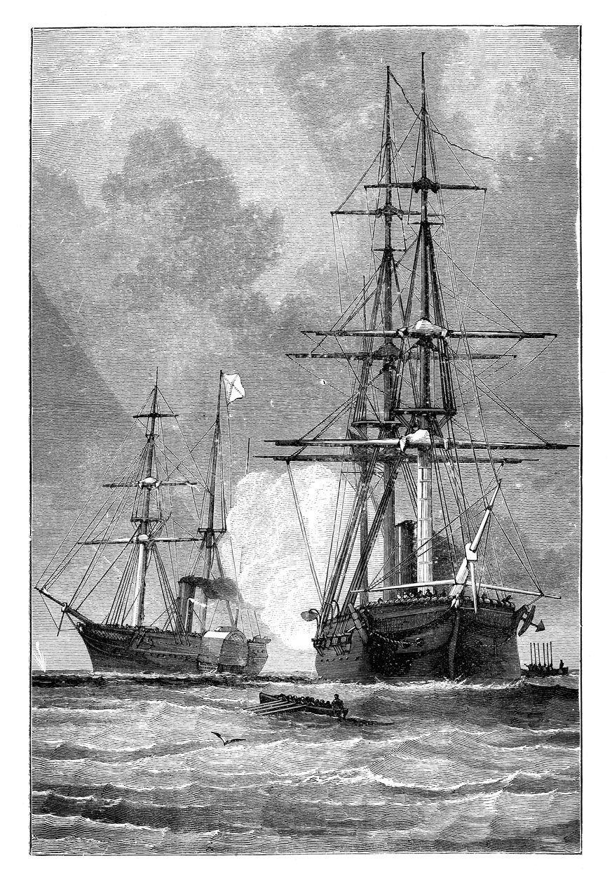 San Jacinto, stopper Trent, 1861 af Unbekannt