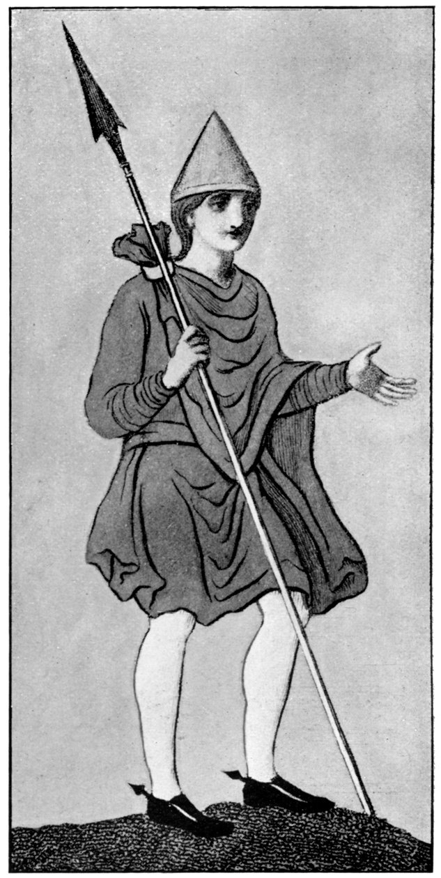 Den saksiske kappe, der viser fastgørelsesmetode, 1910 af Unbekannt