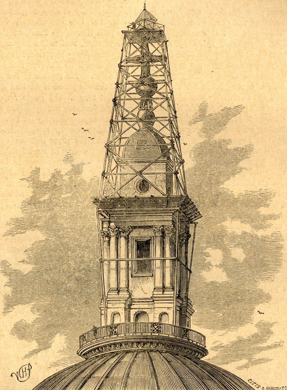 Stilladserne og observatoriet på St. Pauls i 1848, 1897. af Unbekannt