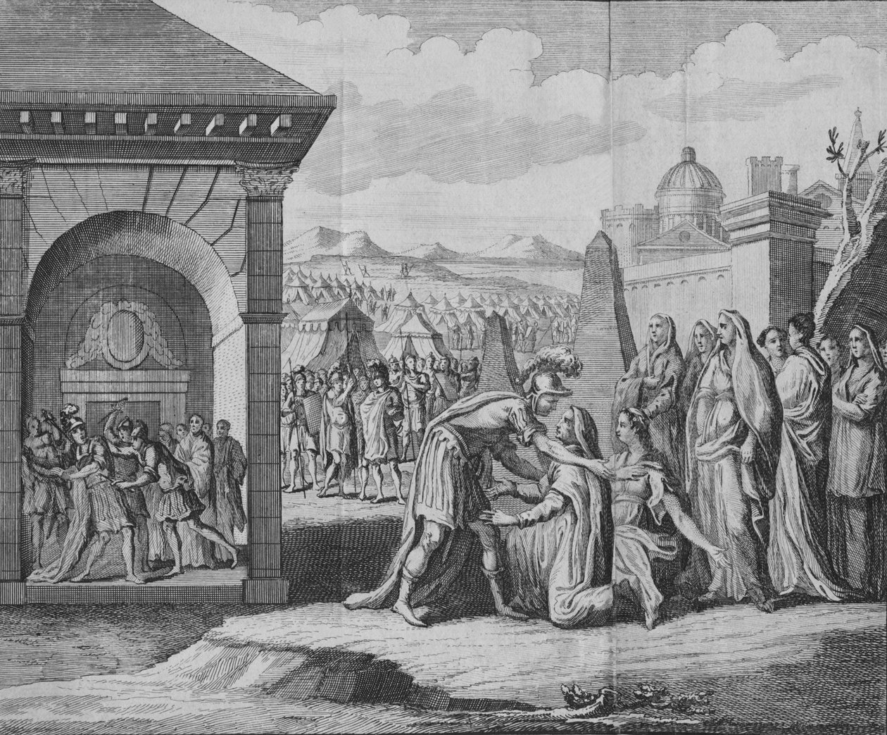 Scenen for Coriolanus tragedie, 1749. af Unbekannt
