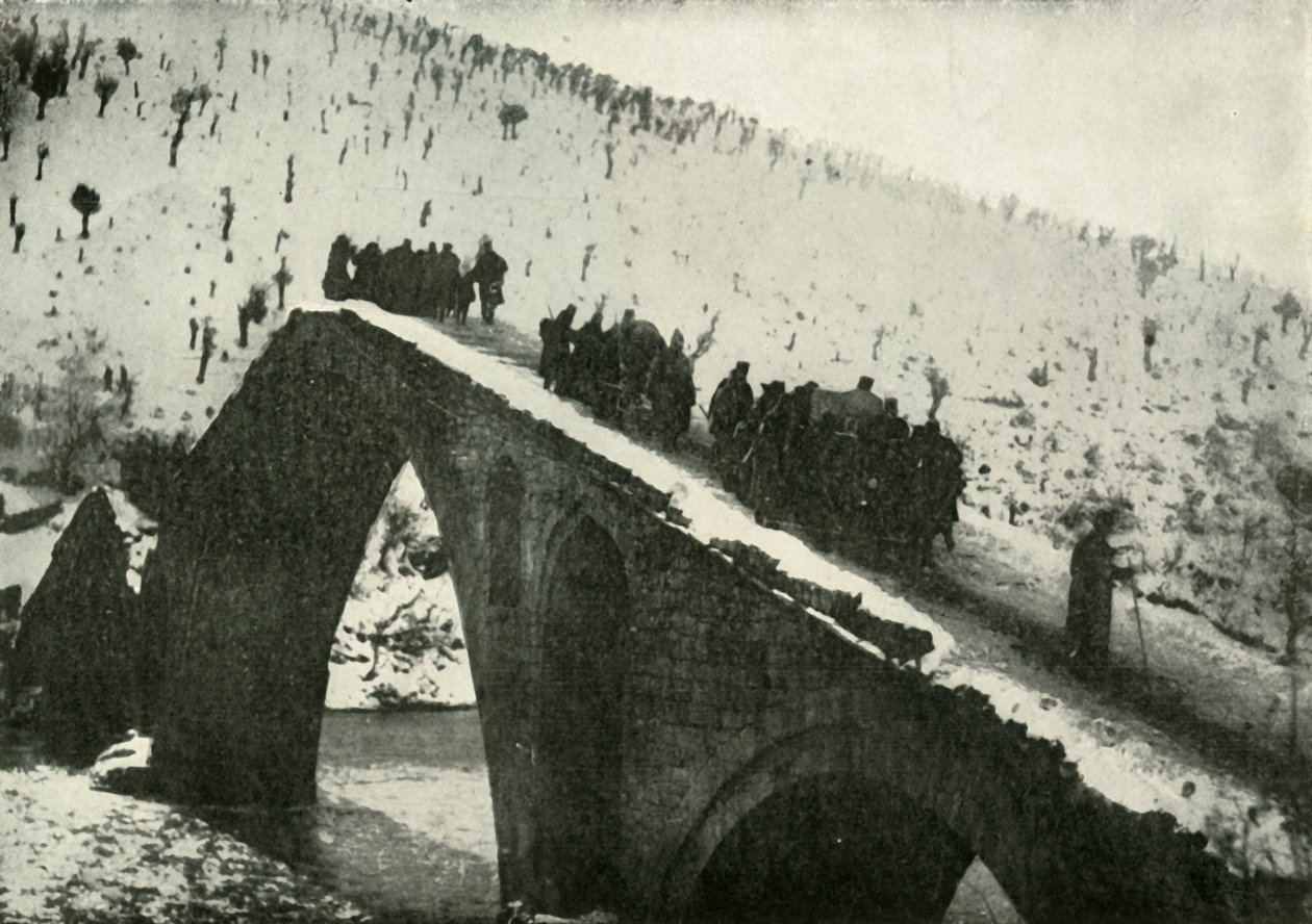 Den serbiske hærs generalstab på deres tilbagetog gennem Albanien, 1919. af Unbekannt