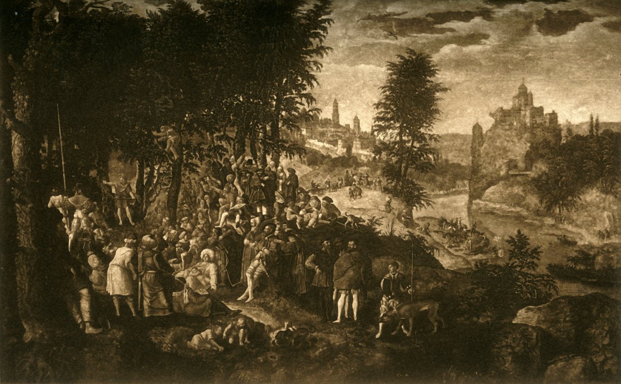 Johannes Døberens prædiken, c1550, 1903. af Unbekannt