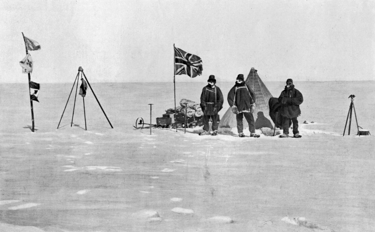 Shackleton-lejren, Antarktis, juledag, 1908 af Unbekannt