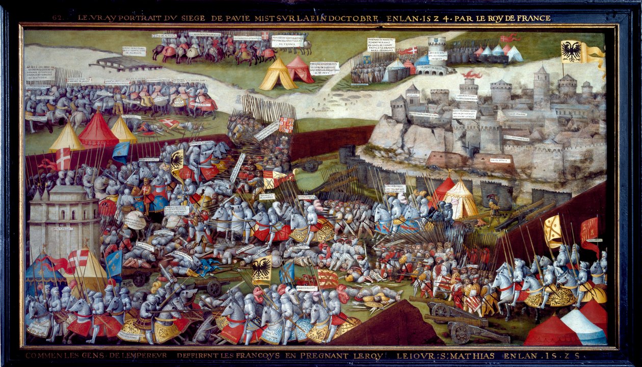Belejringen og slaget ved Pavia, 1525-1528 af Unbekannt