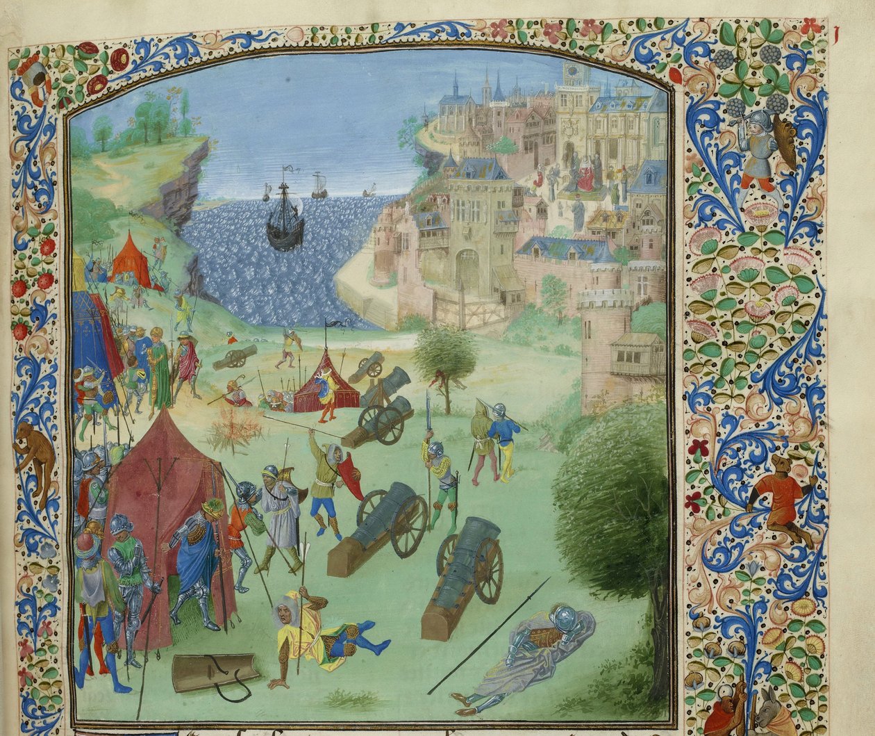 Belejringen af Lissabon, 1384, ca 1470-1475. af Unbekannt