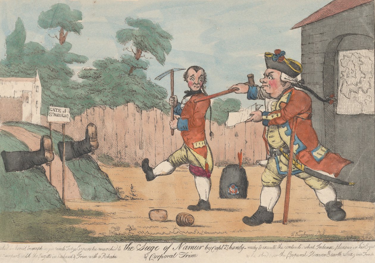 The Siege of Namur af kaptajn Shandy og korporal Trim Tristram Shandy, 1800-20. af Unbekannt