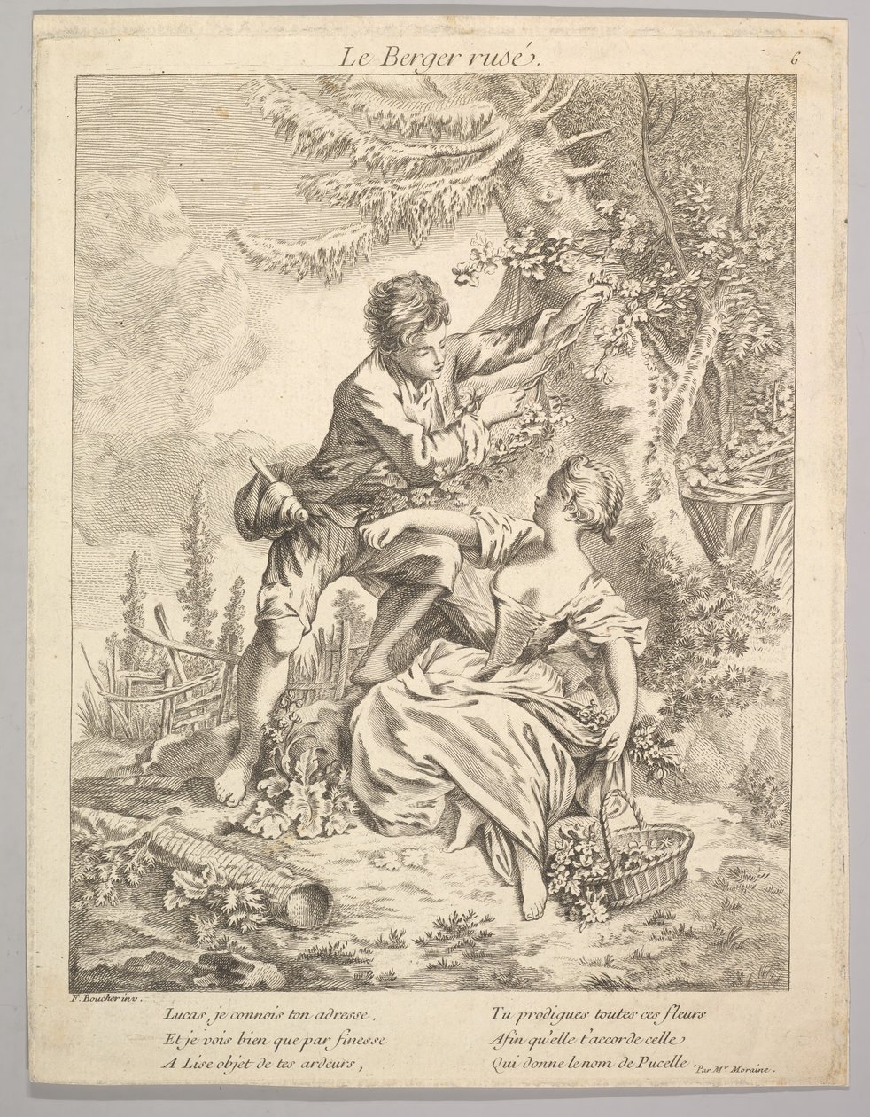 The Sly Shepherd, 1700-tallet. af Unbekannt