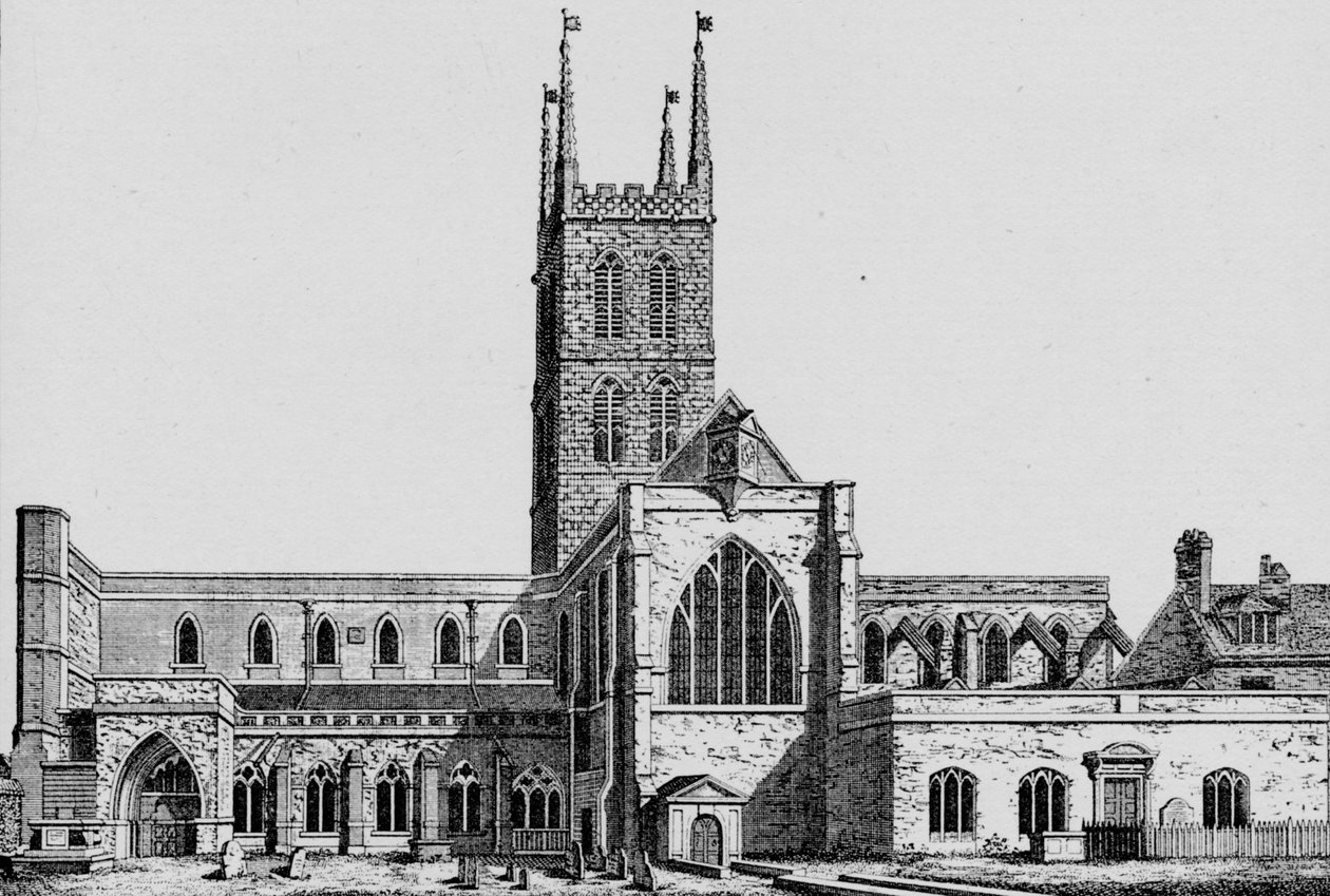 The South Side of St. Saviours, Southwark, viser det tidligere skib, c1825, 1912 af Unbekannt