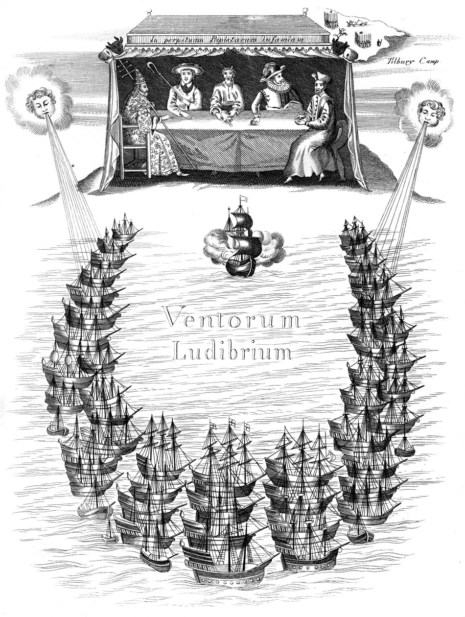 Den spanske armada, 1588 c1850 af Unbekannt