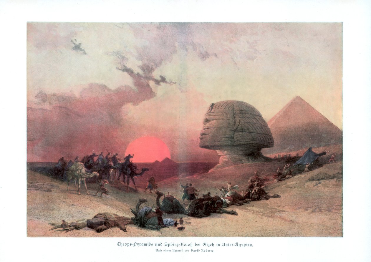Sfinksen i Giza, Egypten, 1840