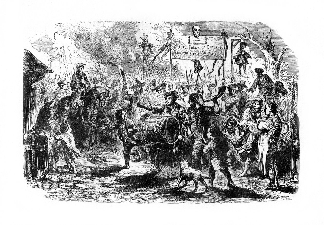 The Stamp Riots of New York, c1765, 1872 af Unbekannt