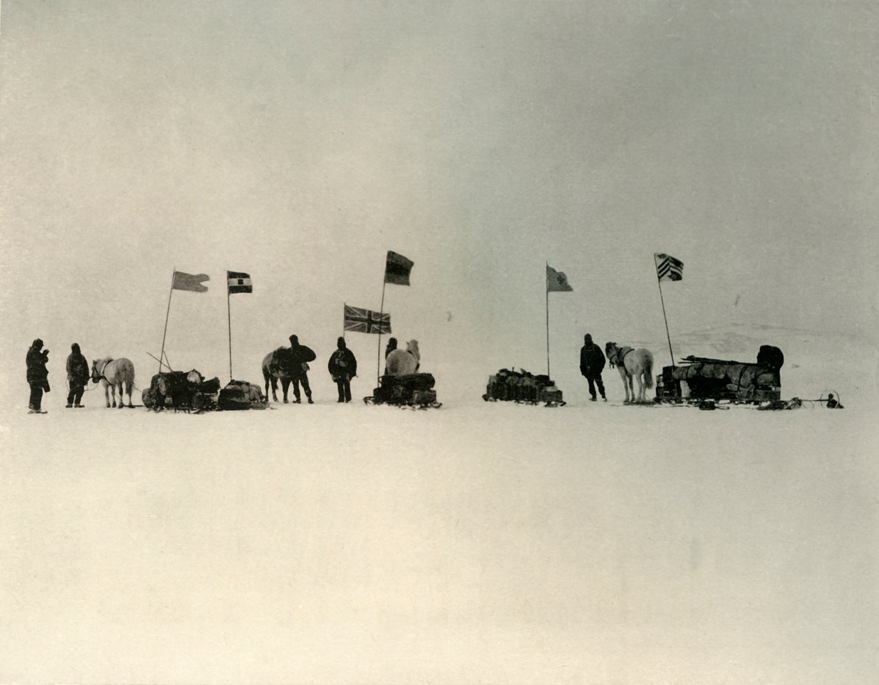 Starten fra iskanten syd for Hut Point, c1908, 1909. af Unbekannt