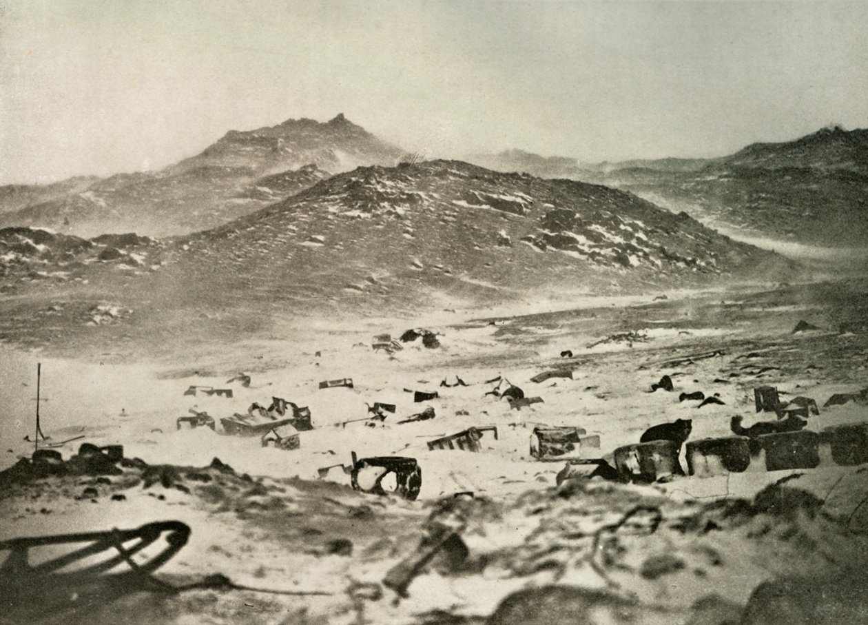 Starten på en snestorm ved vinterkvarteret, c1908, 1909. af Unbekannt