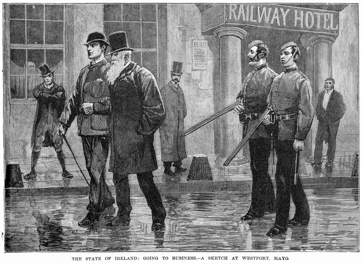 The State of Ireland: Going to Business - en skitse i Westport, Mayo, 1800-tallet af Unbekannt