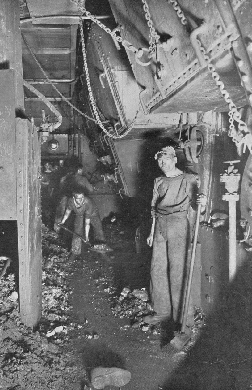 The Stokehold of a Battleship, 1914 af Unbekannt