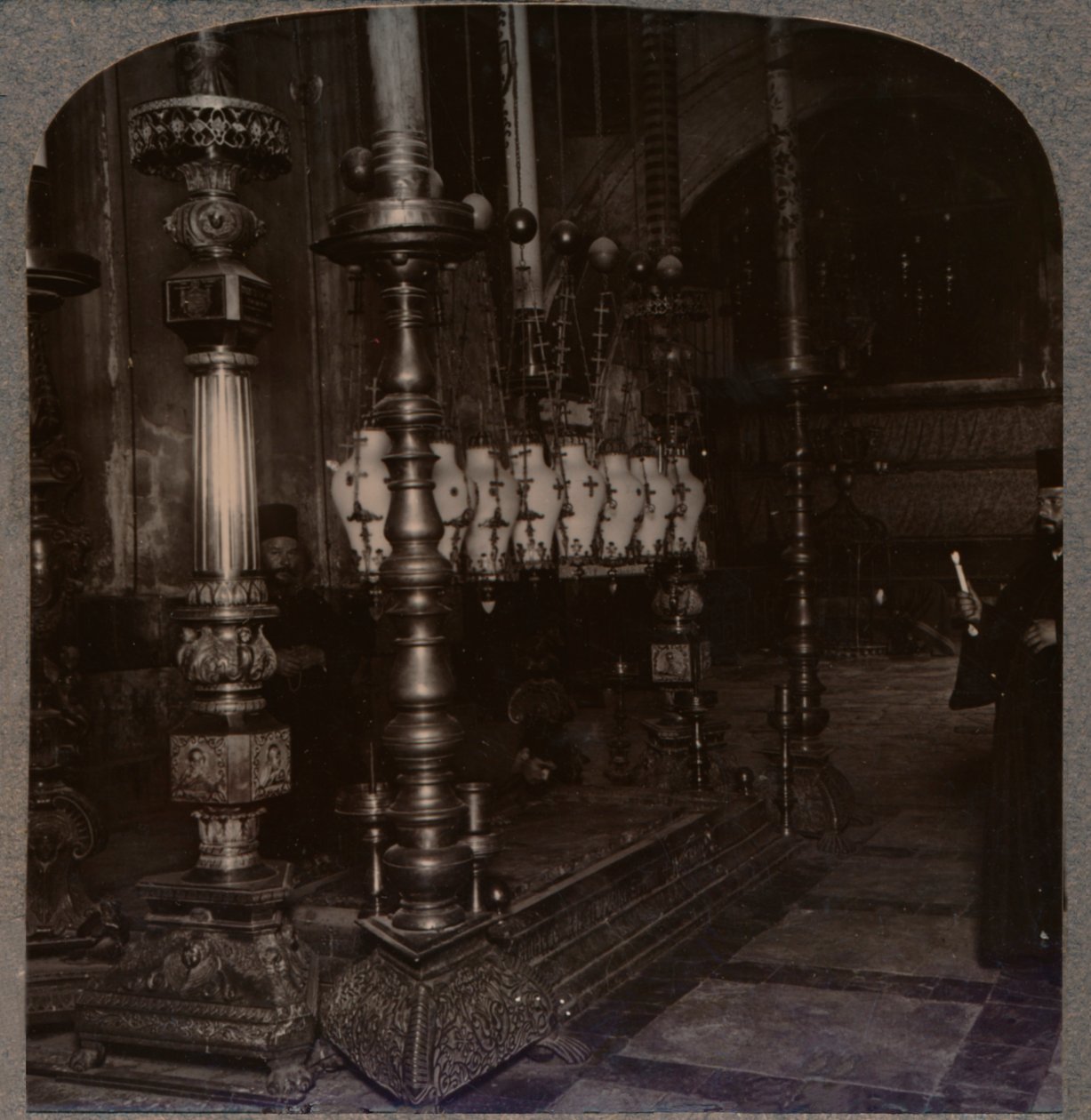 Bebudelsesstenen i Den Hellige Gravs Kirke, Jerusalem, ca. 1900 af Unbekannt