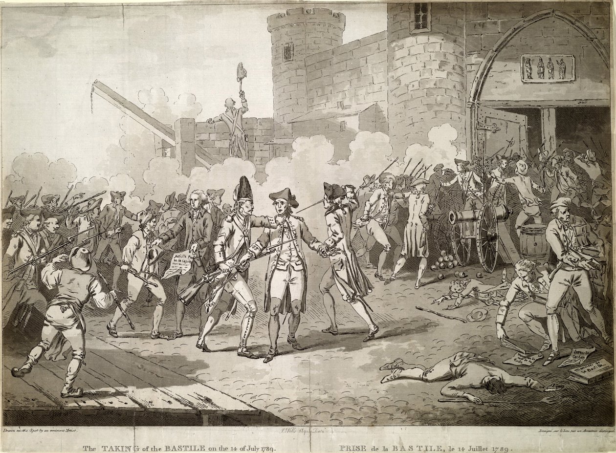 Stormningen af Bastillen den 14. juli 1789, 1789 af Unbekannt