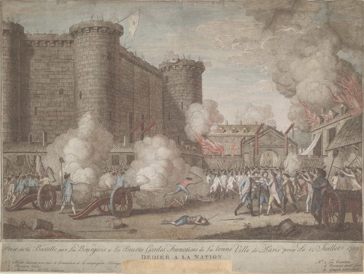Stormningen af Bastillen den 14. juli 1789, 1789 af Unbekannt