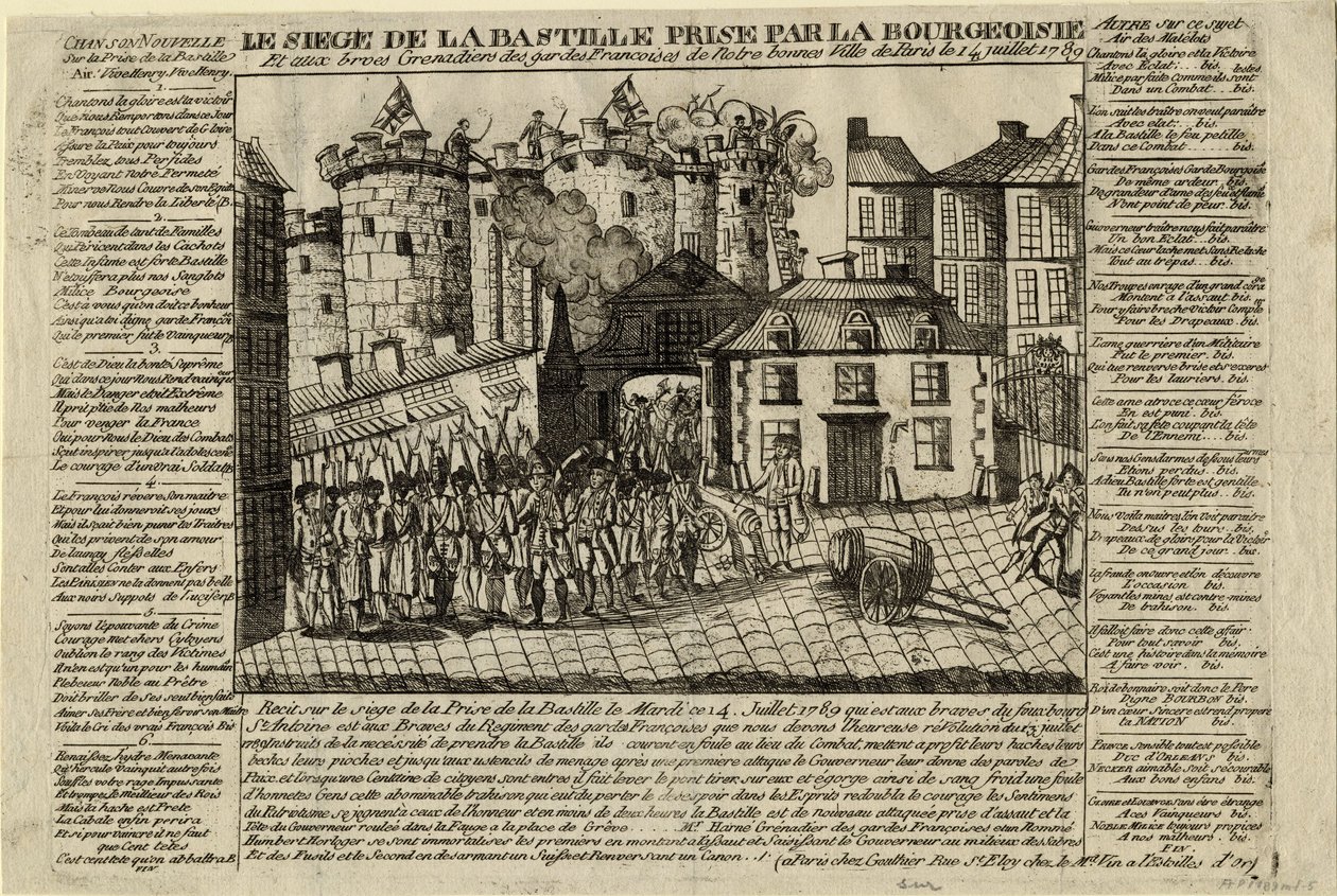 Stormningen af Bastillen den 14. juli 1789, 1789 af Unbekannt