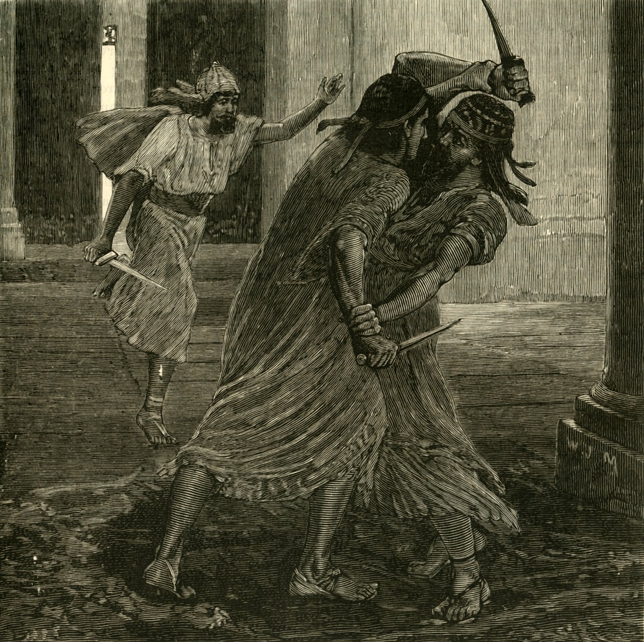 Kampen mellem Gomates og Gobryas, 1890. af Unbekannt