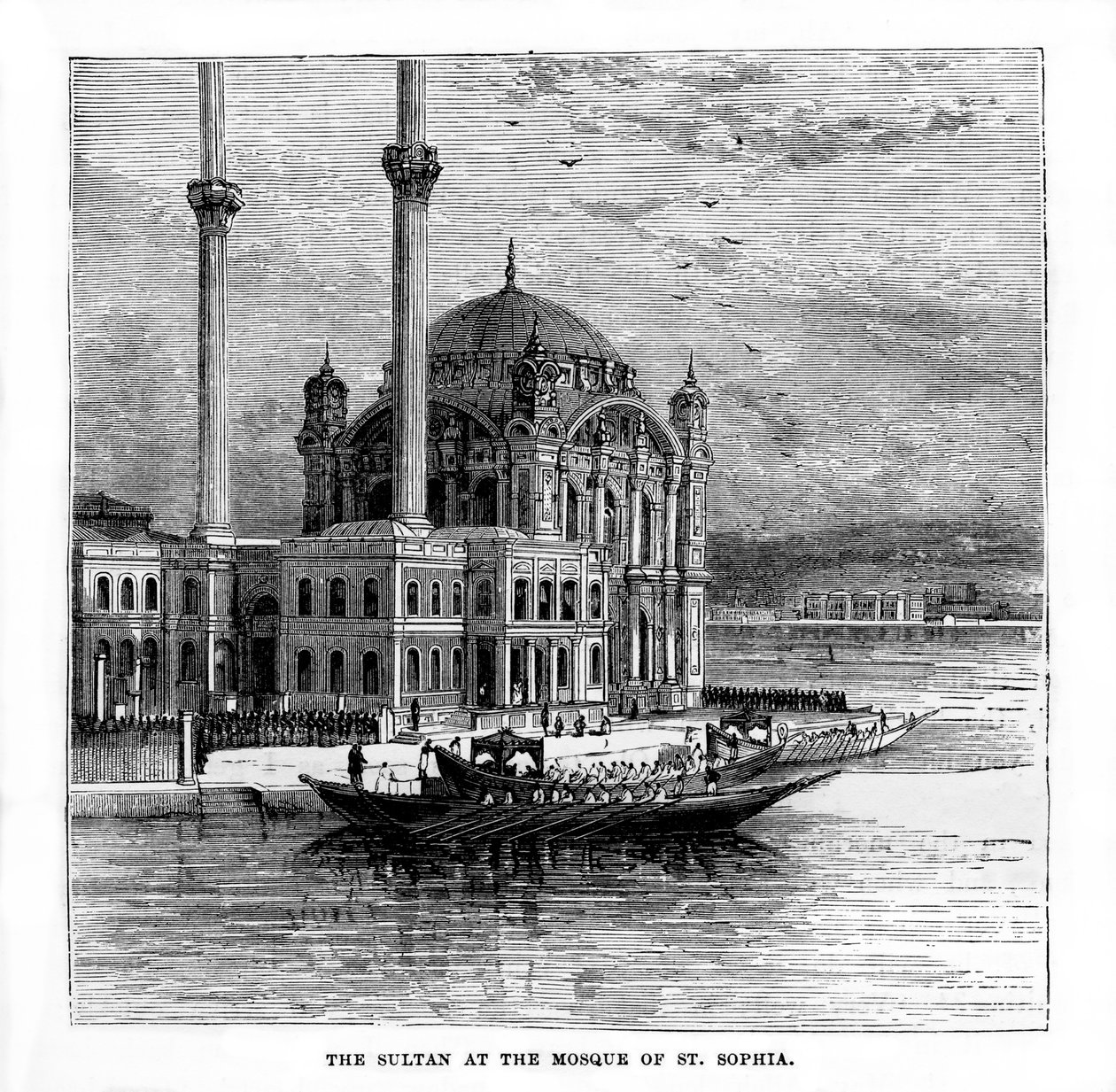 Sultanen ved moskeen St. Sophia, Konstantinopel, Tyrkiet, 1800-tallet af Unbekannt