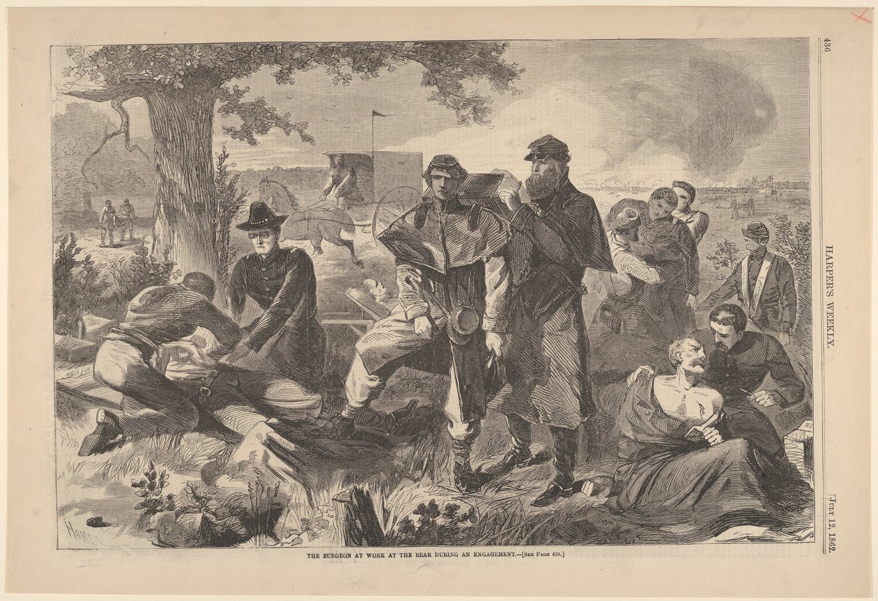 The Surgeon at Work at the Rear Under en Engagement Harper