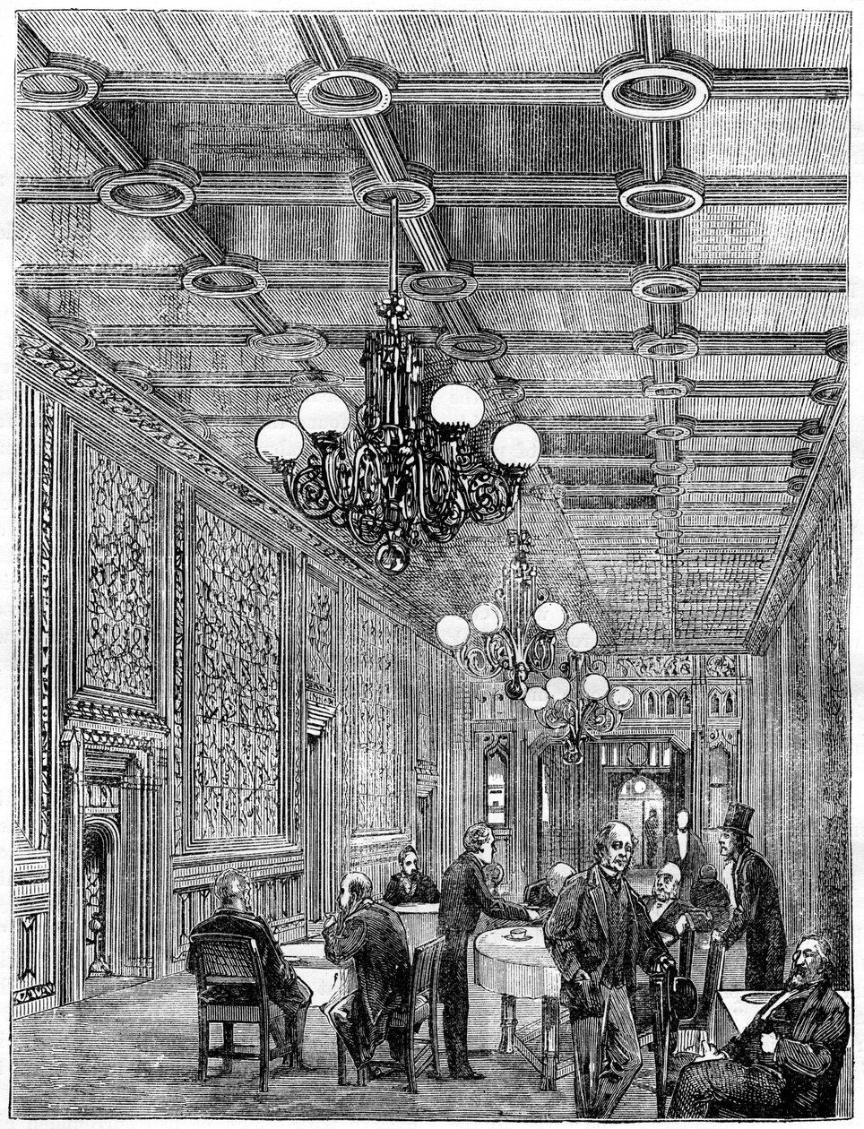 The Tea-Room, House of Commons, Westminster, London, 1800-tallet af Unbekannt