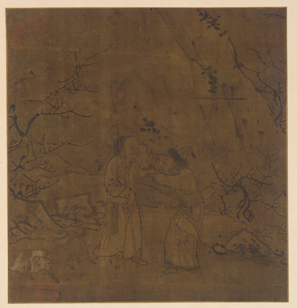Den tårefulde afsked mellem Su Wu og Li Ling, Ming-dynastiet, 1368-1644. af Unbekannt