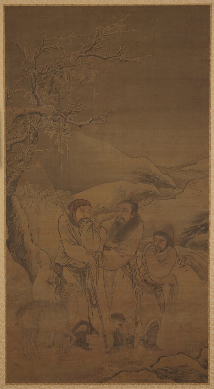 Den tårefulde afsked mellem Su Wu og Li Ling, Ming-dynastiet, 1500-tallet. af Unbekannt