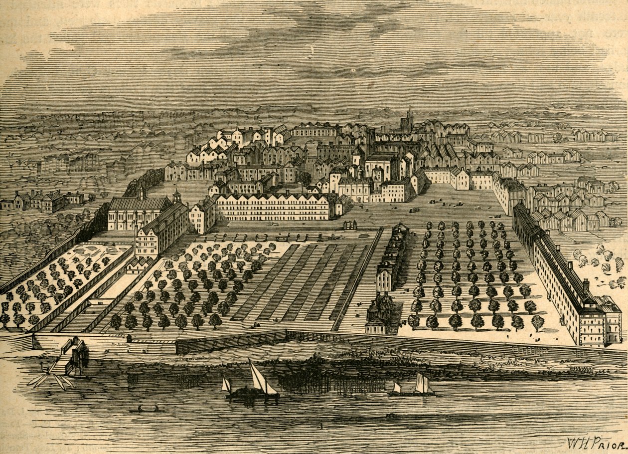 Templet i 1671. Fra et gammelt fugleperspektiv i det indre tempel, 1897. af Unbekannt