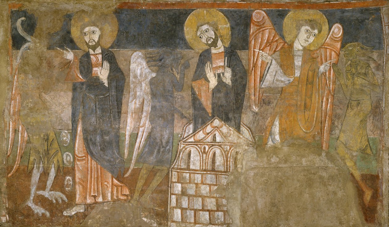 The Temptation of Christ by the Devil, første halvdel af 1100-tallet muligvis 1129-34. af Unbekannt