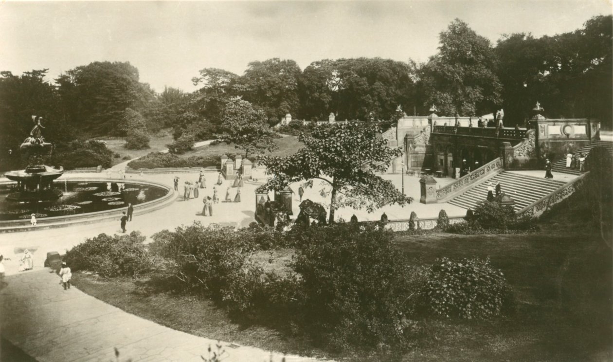 The Terrace and Fountain, Central Park, New York af Unbekannt