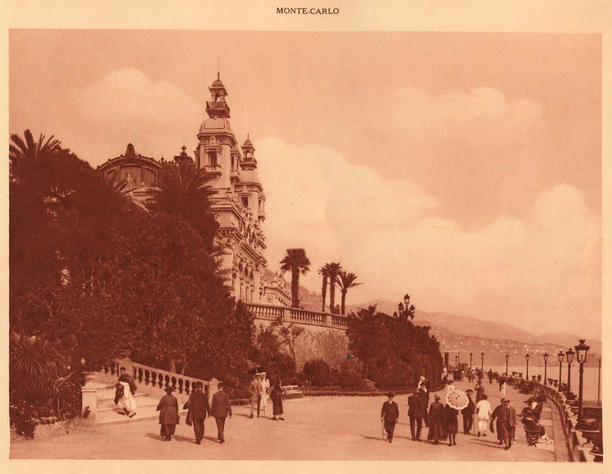 Terrasserne og kasinoet, Monte Carlo, 1930. af Unbekannt