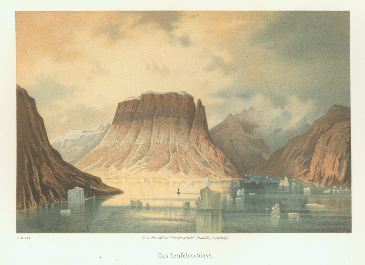 Teufelsschloss i Kejser Franz Joseph Fjord. Den anden tyske nordpolar-ekspedition til Arkten af Unbekannt