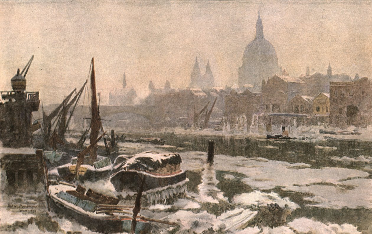 Themsen: A Severe Winter, c1900. af Unbekannt