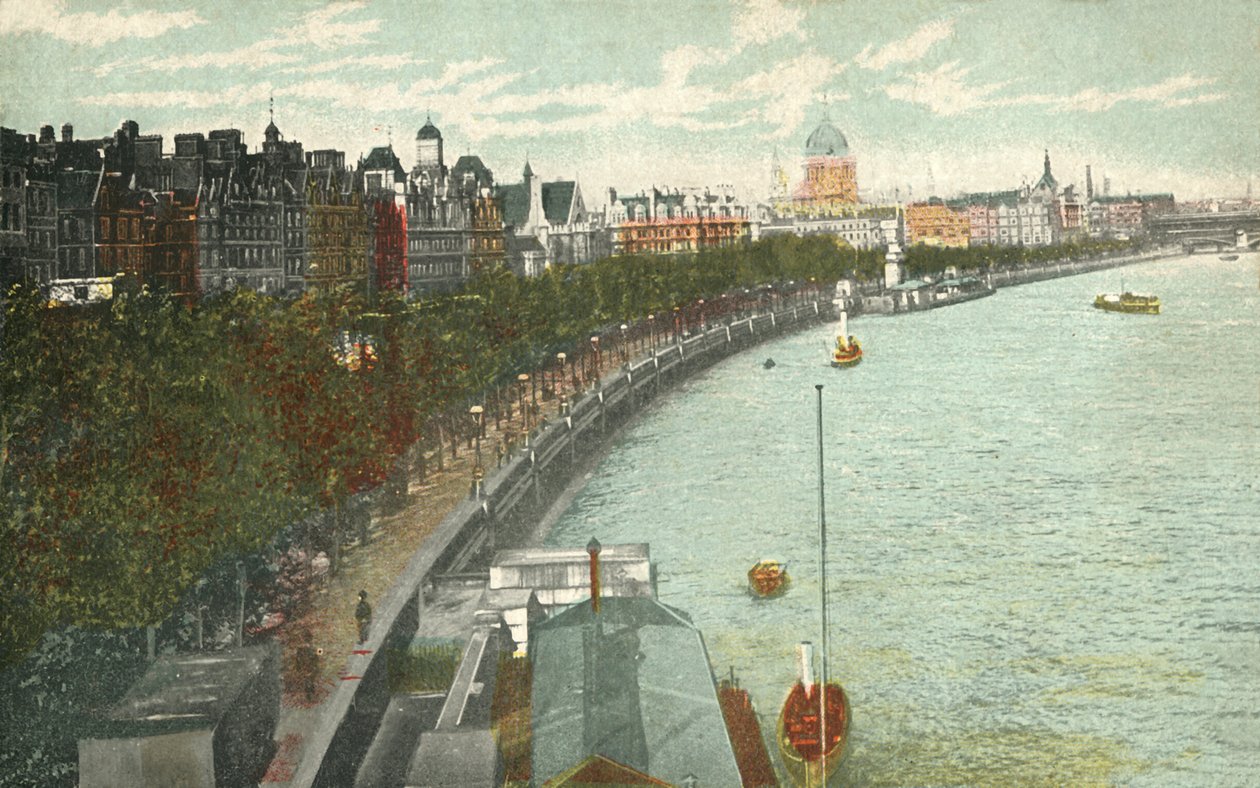 The Thames Embankment, London, c1915. af Unbekannt